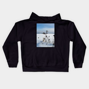 Grasses in snow Kids Hoodie